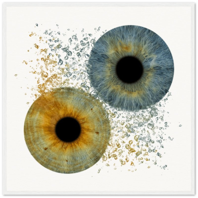 Custom duo iris poster with white background