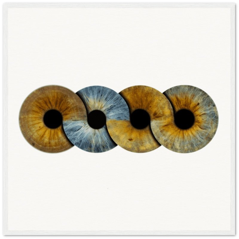 Custom quartet iris poster with white background