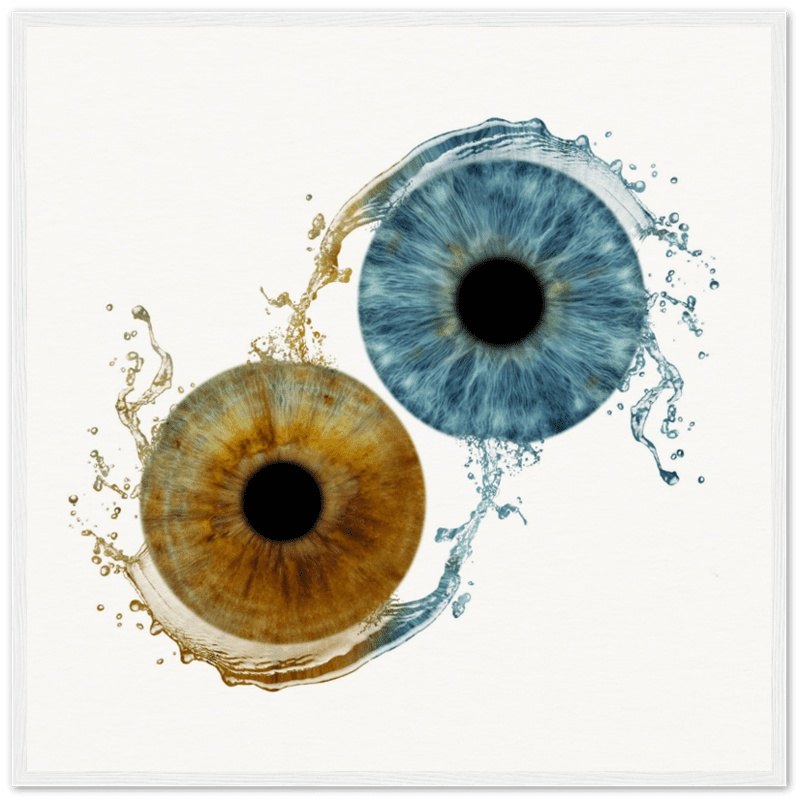 Custom duo iris poster with white background