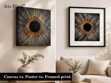 Canvas vs. Poster vs. Framed print: Which iris art format is right for you?