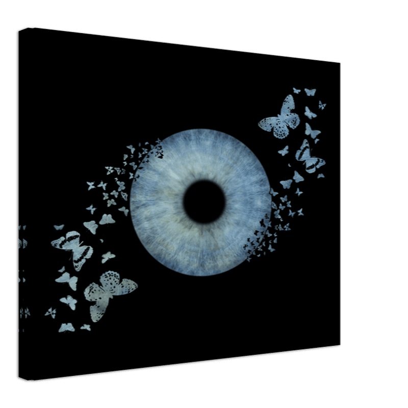 Custom iris canvas with butterfly effect on black background
