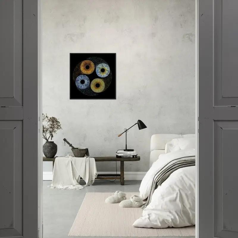 Ethereal Quartet Iris Poster in modern, stylish living space