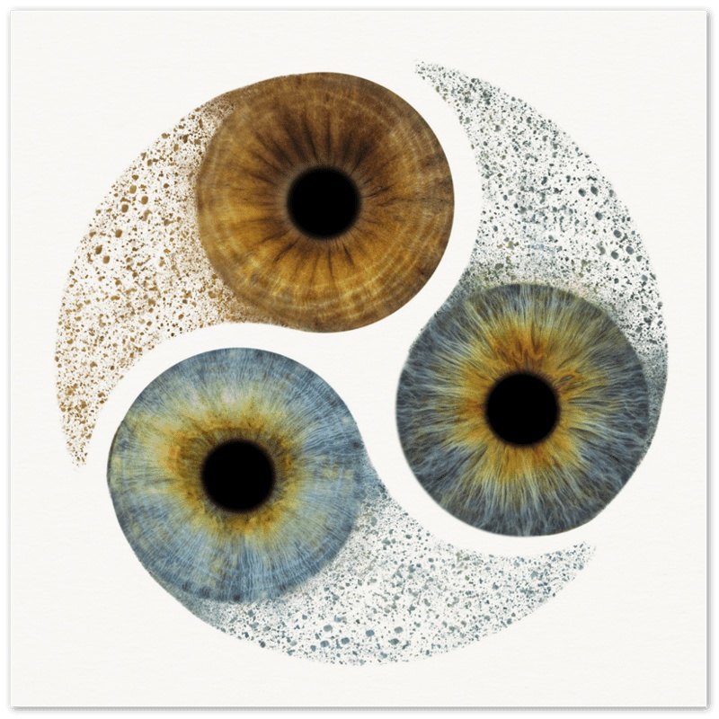 Custom Trio Iris Premium Poster with dark background