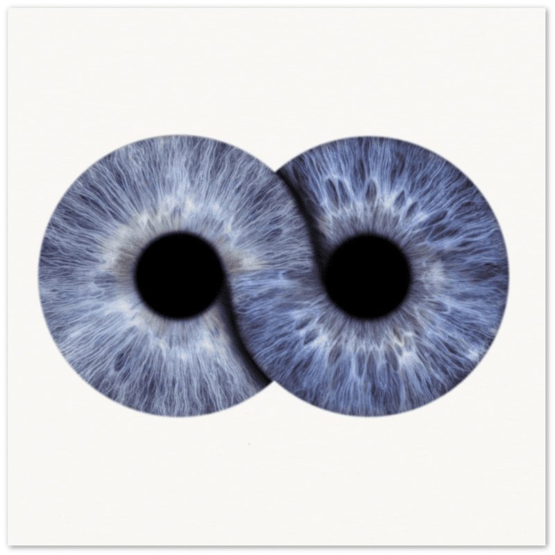 Custom Duo Iris Poster on black background