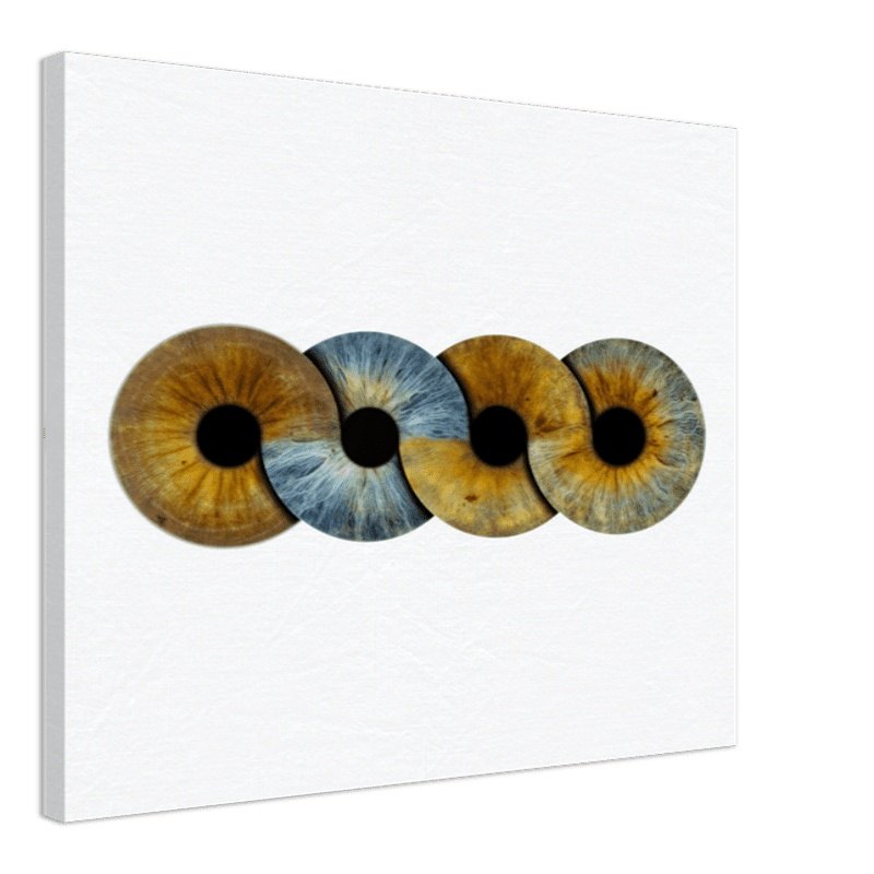 Custom Quartet Iris Canvas on black background