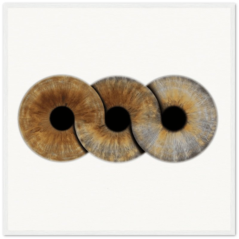 Custom trio iris poster with white background