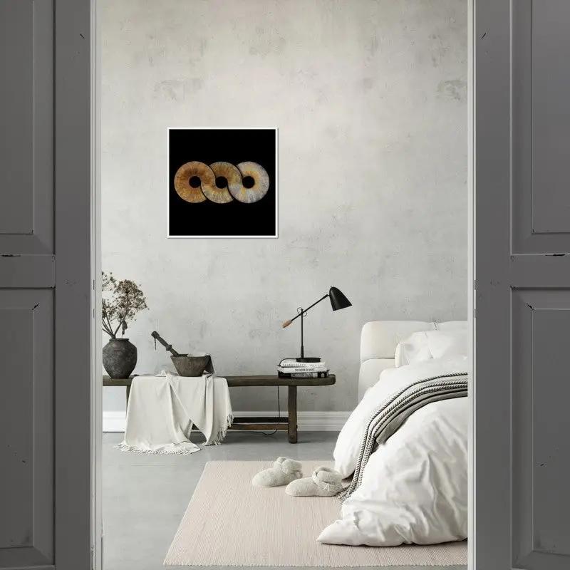 Trio iris poster in modern minimalist room
