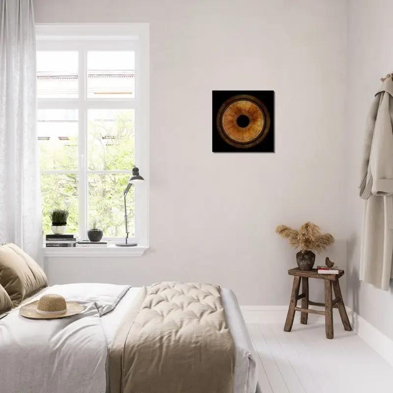 Iris canvas art in modern bedroom