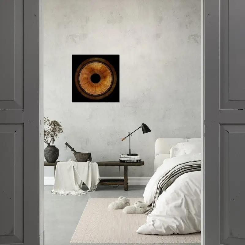 Iris poster in minimalist bedroom decor