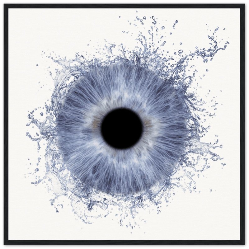 Custom iris black framed poster with splash effect