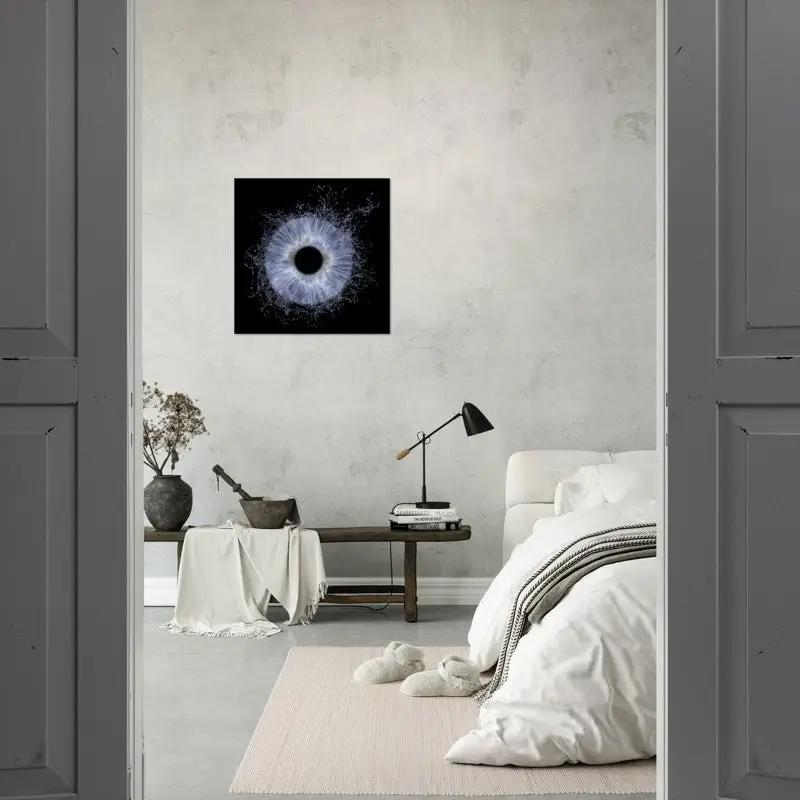 The Mystic Iris Poster in minimalist bedroom design