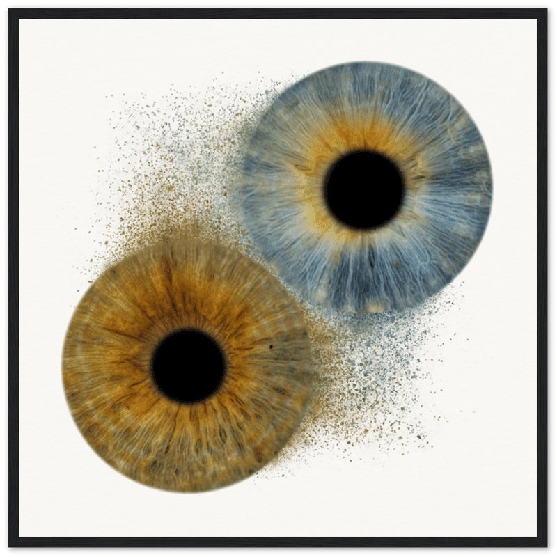 Personalized Iris Framed Print with black frame and effect