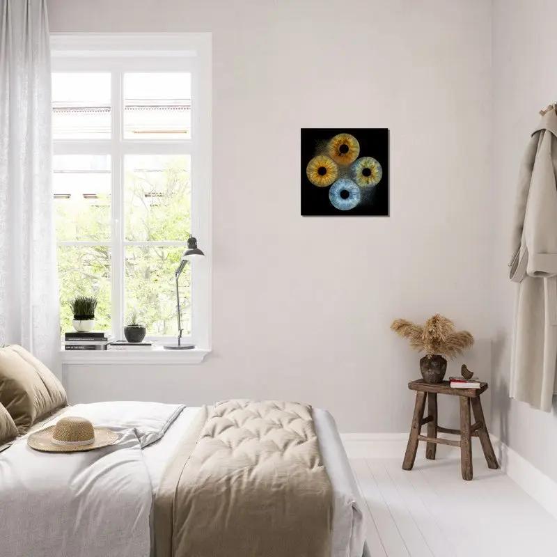 Iris canvas wall art in modern bedroom decor