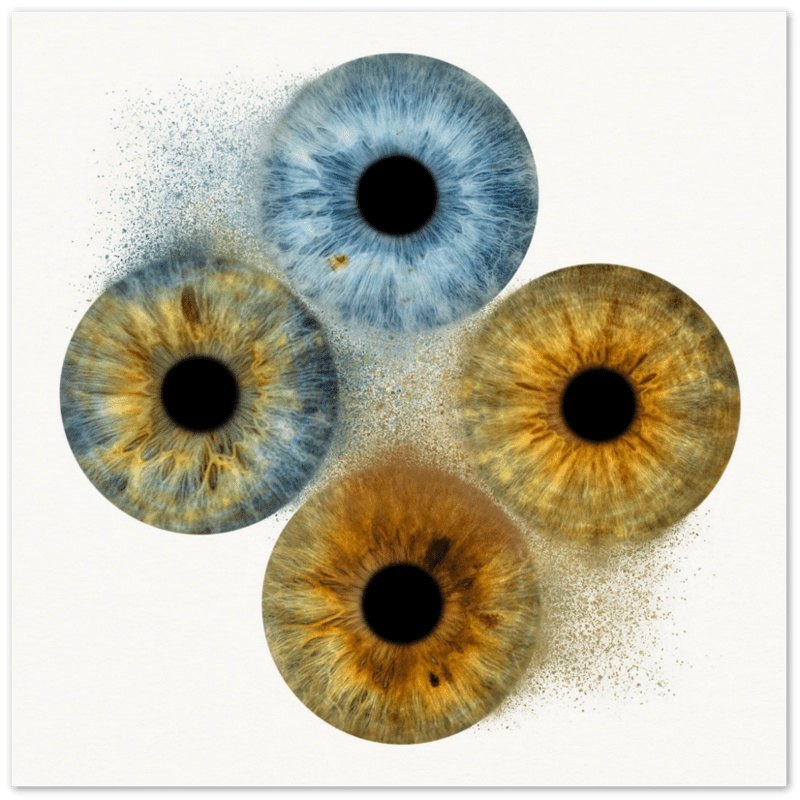Artistic Iris Quartet Poster on light background