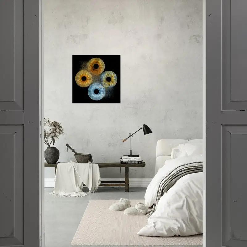 Modern room decor featuring Iris Quartet Poster