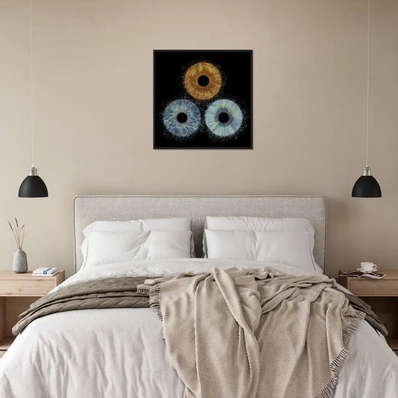 The Vibrant - Custom Trio Iris Black Framed Poster