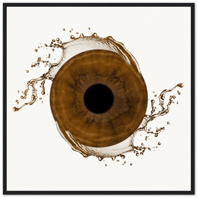 Personalized iris art in black frame with unique design