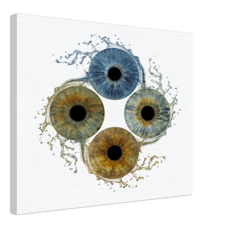 Custom Quartet Iris Canvas with black background