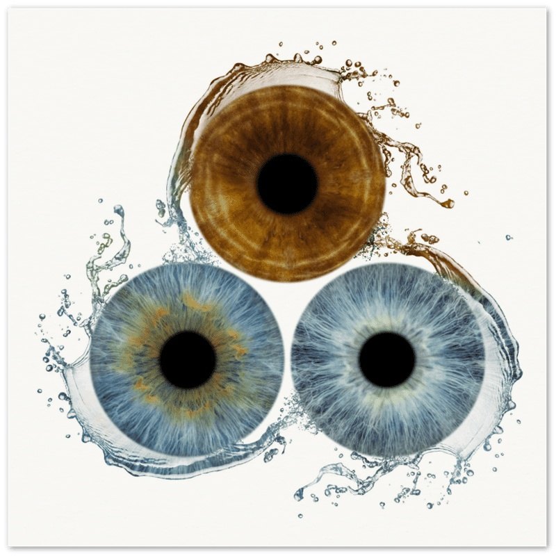 Custom Trio Iris Premium Poster with black background