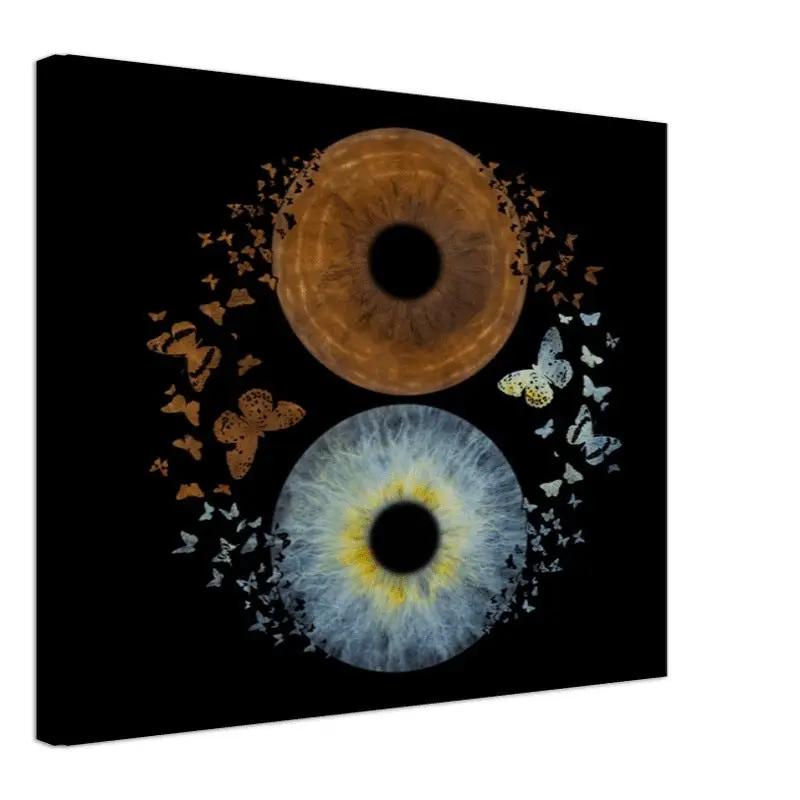 Custom Duo Iris Canvas with butterfly effect on black