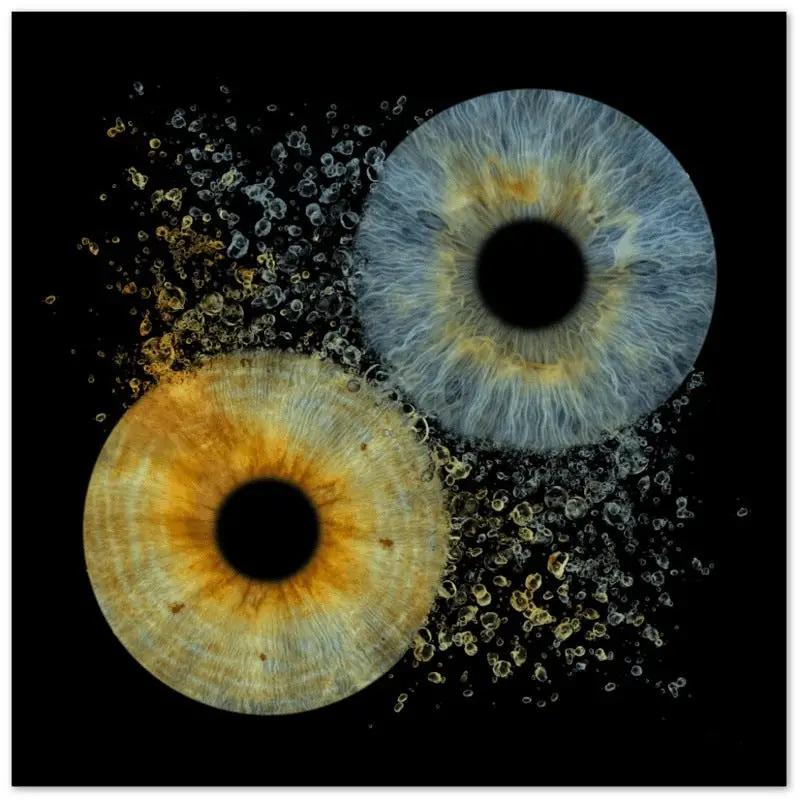 Detailed Custom Duo Iris Canvas on black