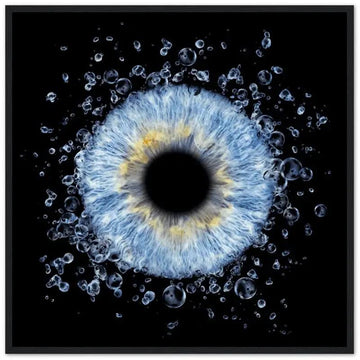 Custom iris black framed poster with dewdrop effect