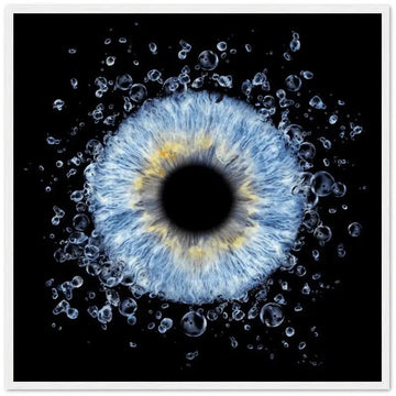 Custom iris white framed poster with dewdrop effect