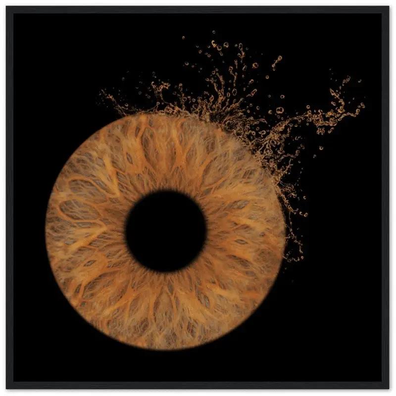 Custom iris black framed poster with splash effect