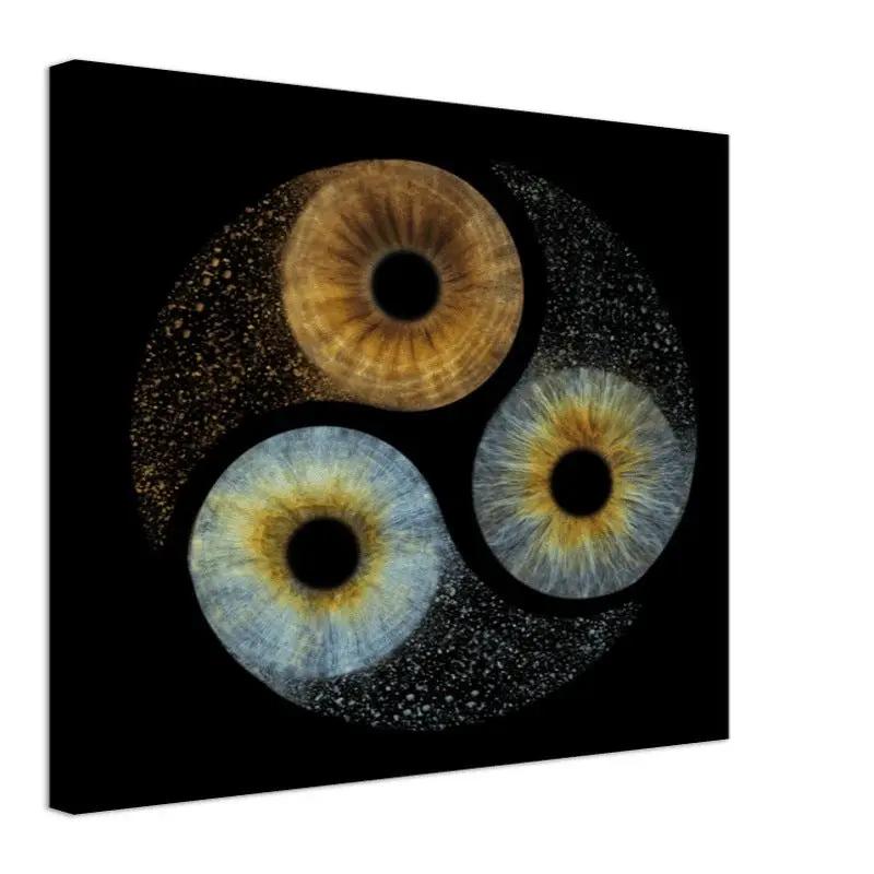 Custom trio iris canvas with black background