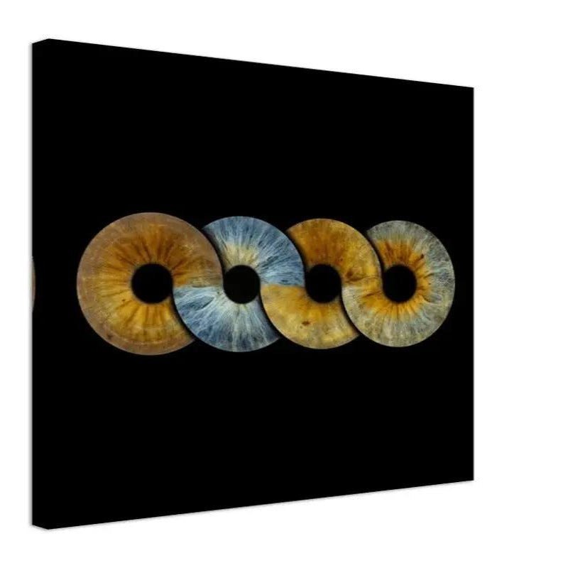 Custom Quartet Iris Canvas on black background