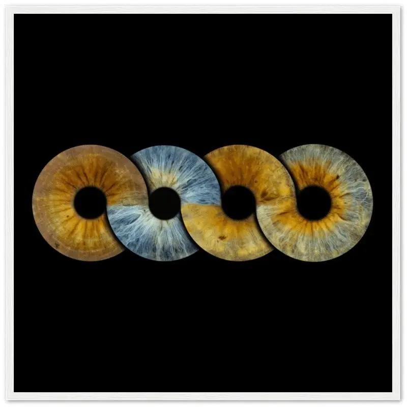 Custom quartet iris poster with black background