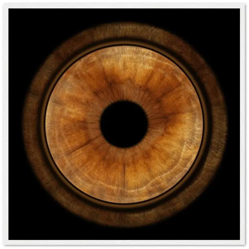 Custom iris poster with dark background, white frame