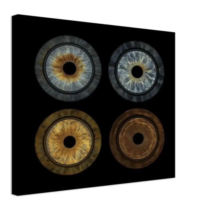 Luminous Quartet Iris Canvas on black background