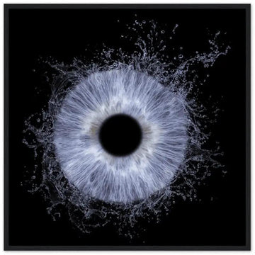 Custom iris black framed poster with splash effect