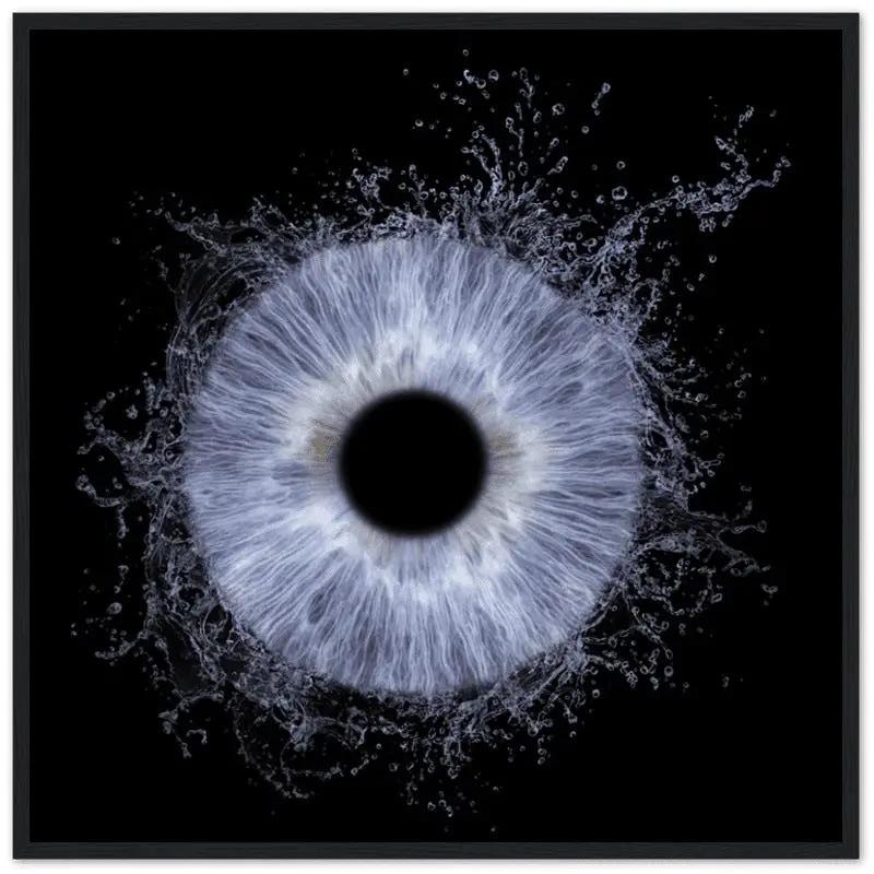 Custom iris black framed poster with splash effect