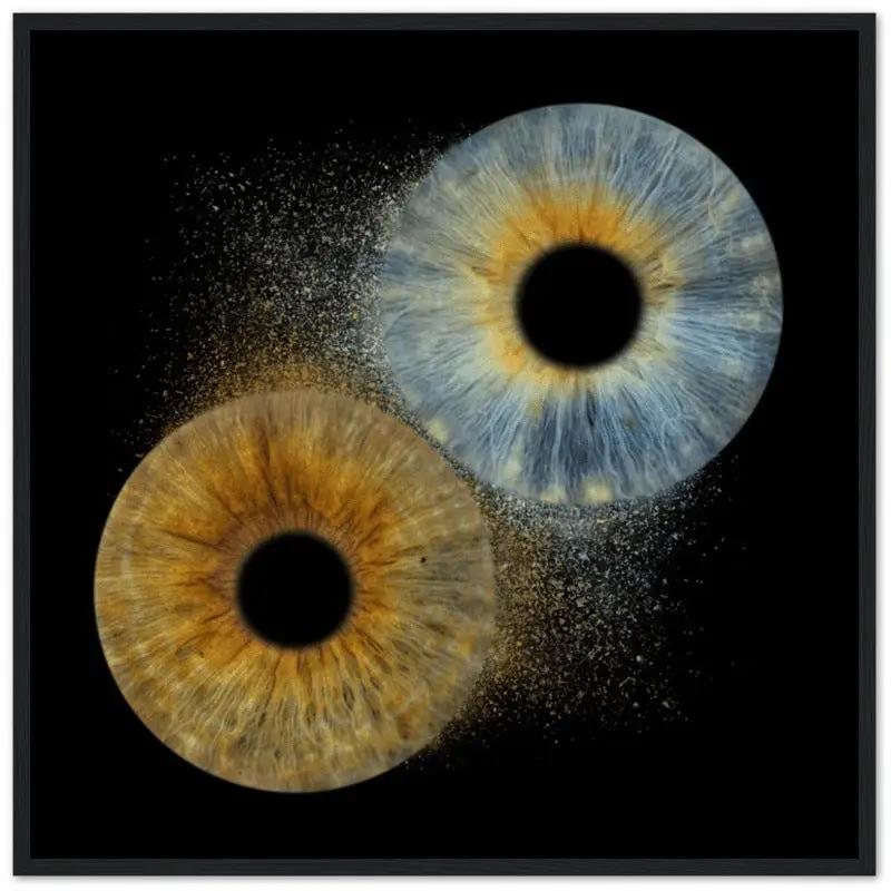 Custom Duo Iris Black Framed Poster with artistic effect