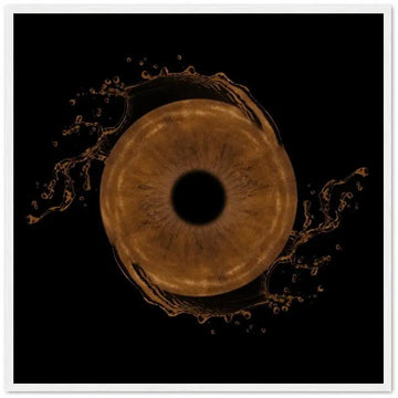 Custom iris white framed poster with dark background