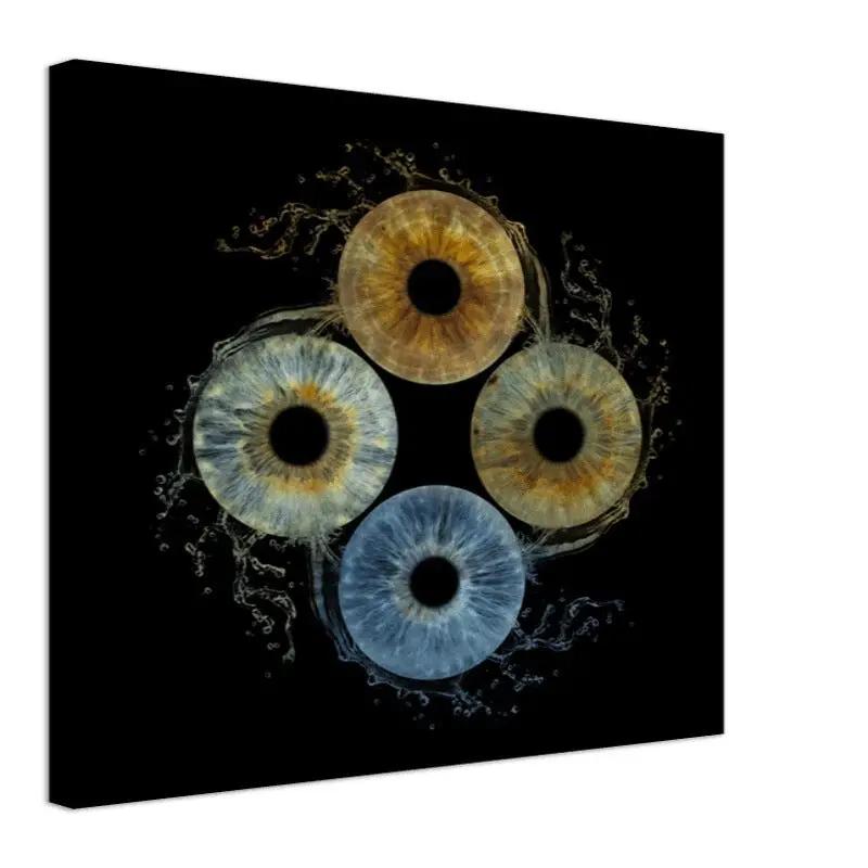 Custom Quartet Iris Canvas with black background