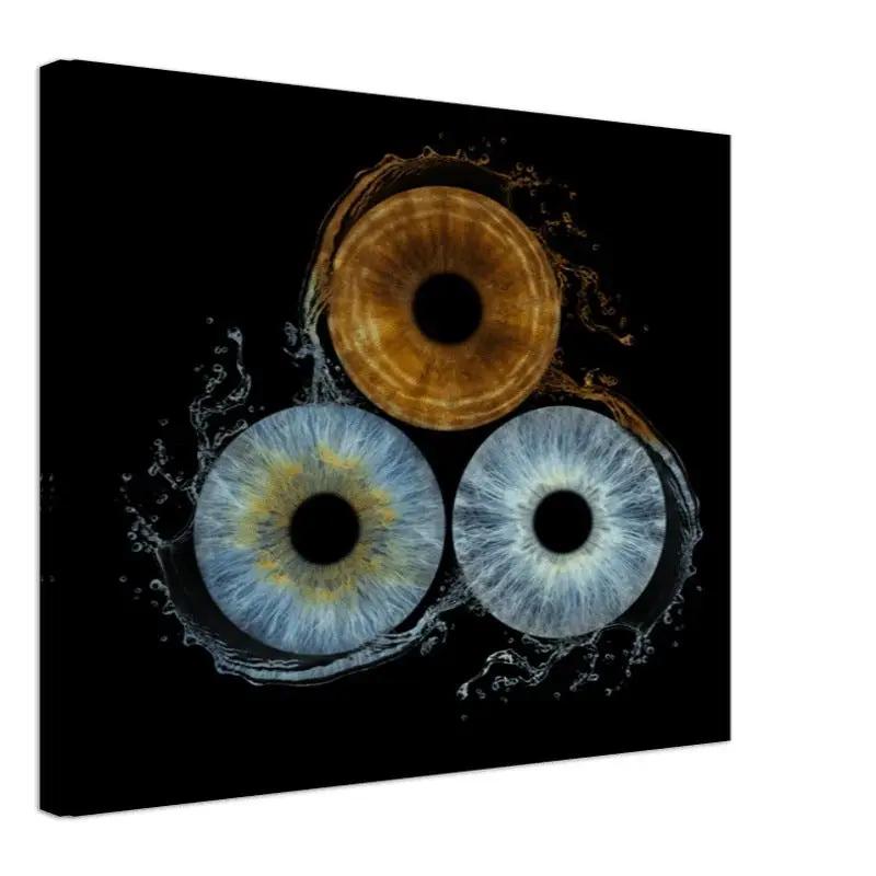 Custom trio iris canvas with black background